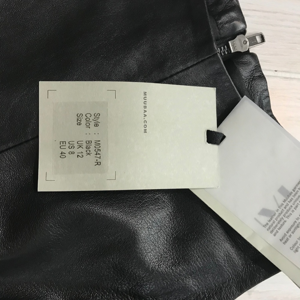 NWT Muubaa Agden soft beautiful high quality lamb leather black mini dress - Picture 5 of 8